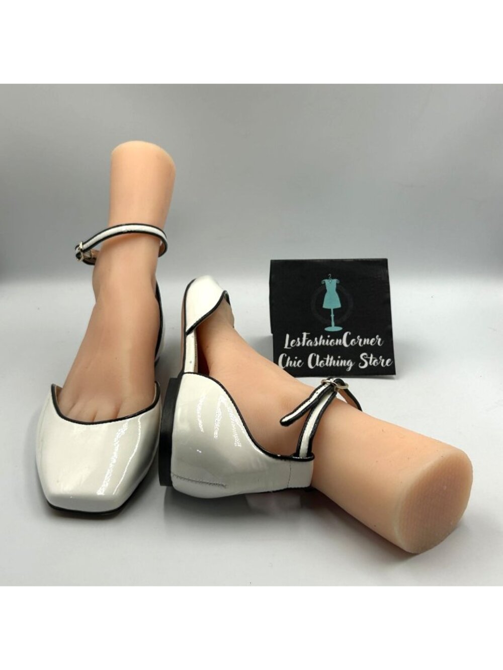 J.Crew Women's White Patent Leather Anya Ankle-Strap Flats Size 10 3603 - Picture 9 of 16